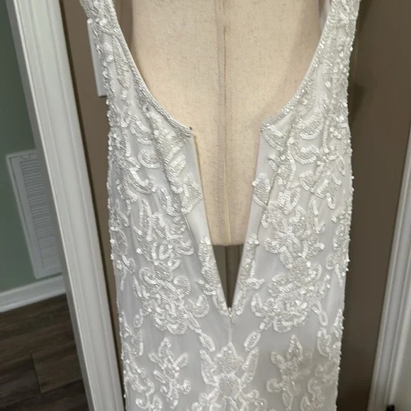 Lulus Everlasting Passion White Sequin Beaded Backless Maxi Dress